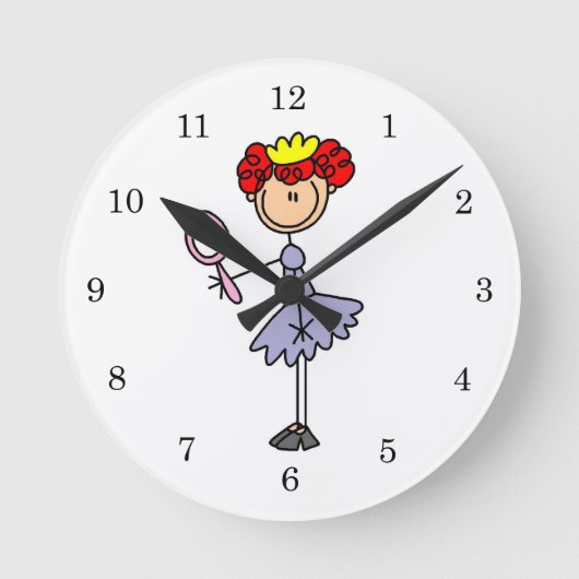 Rothaarige Prinzessin Runde Wanduhr (Vorderseite)