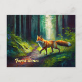 Rothaarige Schönheit auf der Jagd, Waldbewohner Postkarte (Vorderseite)