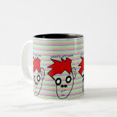 Rothaarige Schriftzeichen: muffig und sonderbar Zweifarbige Tasse (Vorderseite Links)