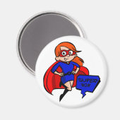 Rothaarige Supermom Magnet (Vorderseite/Rückseite)