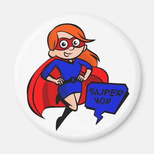 Rothaarige Supermom Magnet (Vorne)