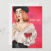 Rothaariger Junggeselinnen-Abschied Einladung (Vorderseite)