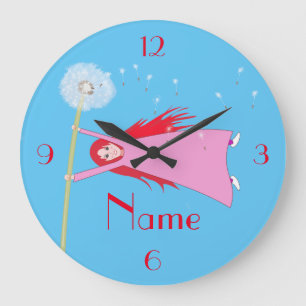 Rothaariger Löwenmädchen Girl Thunder_Cove Große Wanduhr