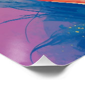 Rothaariges Button in rosa Blumenguss Poster (Ecke)