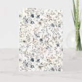 Rothaariges Mädchen Blaues Blumen Weihnachten Karte (Rückseite)