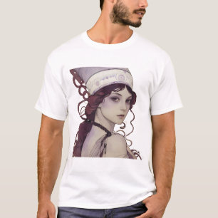 Rothaariges Mädchen Illustration – Kühne Schönheit T-Shirt