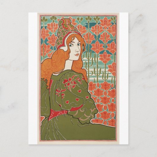 Rothaariges Mädchen Postkarte (Vorderseite)