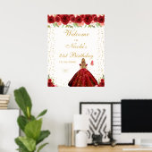Rothaariges Mädchen zum Geburtstag Willkommen Poster (Heimbüro)