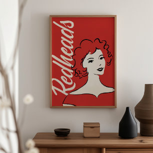 Rothaariges Matchbox-Kunstposter – Retro-Wanddekor Poster