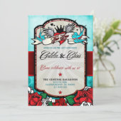 Rothabilly Einladung (Stehend Vorderseite)