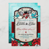 Rothabilly Einladung (Vorne/Hinten)