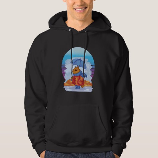 Rothahn Blauer Schal Blauer Schirm Herbst Hoodie (Vorderseite)