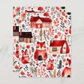 Rothäuser und Häuser niedliche Papierblätter (Vorne/Hinten)