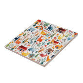 Rothäuser und Häuser niedliche Papierblätter Fliese (Seite)