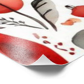 Rothäuser und Häuser niedliche Papierblätter Fotodruck (Ecke)