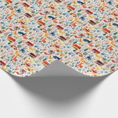 Rothäuser und Häuser niedliche Papierblätter Geschenkpapier (Ecke)