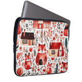 Rothäuser und Häuser niedliche Papierblätter Laptopschutzhülle (Vorne Rechts)
