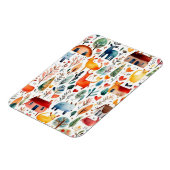 Rothäuser und Häuser niedliche Papierblätter Magnet (Linke Seite)