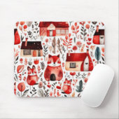 Rothäuser und Häuser niedliche Papierblätter Mousepad (Mit Mouse)