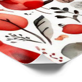 Rothäuser und Häuser niedliche Papierblätter Poster (Ecke)