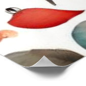 Rothäuser und Häuser niedliche Papierblätter Poster (Ecke)