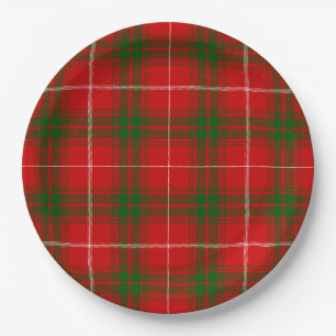 Rothay-Tartan-Rot-Grün-kariert Pappteller