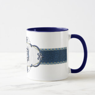 Rothenburg Blue Monogram Letter I Tasse