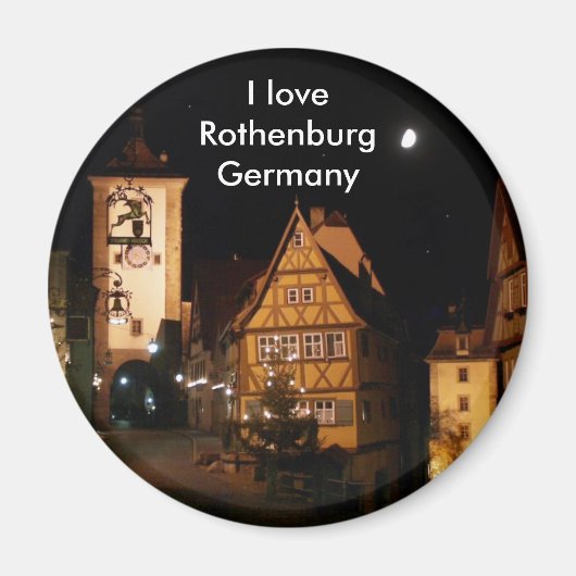 Rothenburg Deutschland in Mondlicht Magnet (Vorne)