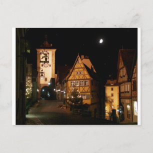 Rothenburg Deutschland in Mondlicht Postkarte