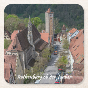 Rothenburg ob der tauber Altstadt von oben Rechteckiger Pappuntersetzer