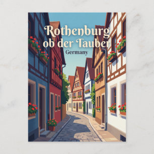 Rothenburg ob der Tauber Altstadtgasse Deutschland Postkarte