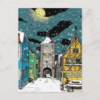 Rothenburg ob der Tauber Deutschland zu Weihnachte Postkarte