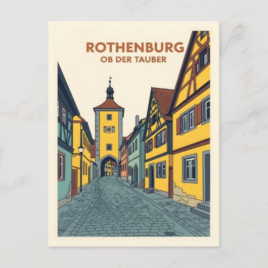 Rothenburg ob der Tauber Vintage Postkarte (Vorderseite)