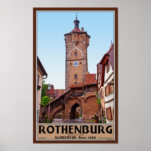 Rothenburg od Tauber - Klingentor Poster (Vorne)