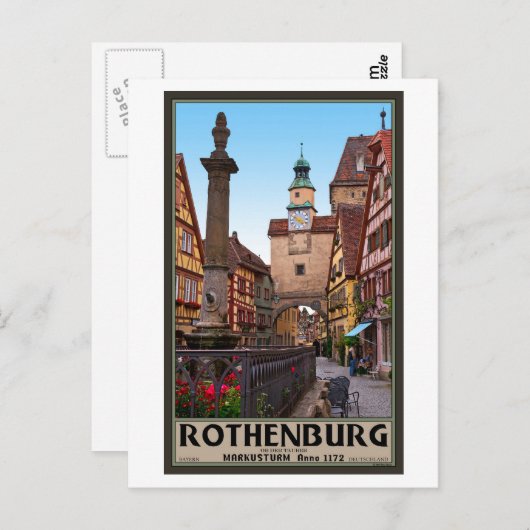 Rothenburg od Tauber - Markusturm Postkarte (Vorne/Hinten)
