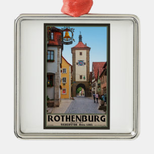 Rothenburg Od Tauber - Sieberstor Silbernes Ornament