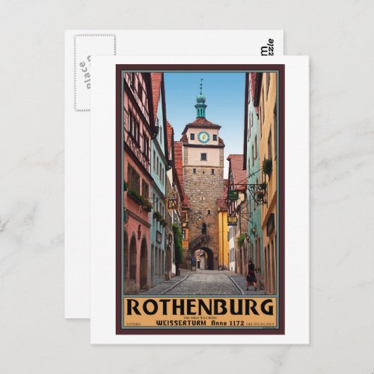 Rothenburg od Tauber - Weisserturm Postkarte (Vorne/Hinten)