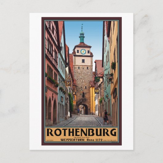 Rothenburg od Tauber - Weisserturm Postkarte (Vorderseite)