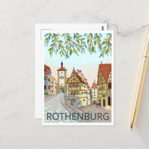 Rothenburg Town View Travel Illustration