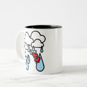 Rothenhagen ", das regnet Herzen " Zweifarbige Tasse (Vorderseite Links)