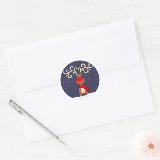 Rothennenblauer Weihnachtskleber Runder Aufkleber (Umschlag)