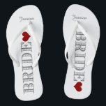Rotherz-Bride Badesandalen<br><div class="desc">Spaß,  maßgeschneiderte weiße und rote Hochzeitsflip Flops.</div>