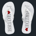 Rotherz-Bride Badesandalen<br><div class="desc">Spaß, maßgeschneiderte weiße und rote Hochzeitsflip Flops.</div>