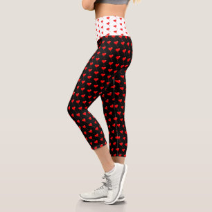 Rotherz Girly Fun Ballon Muster Weiß Schwarz Capri Leggings