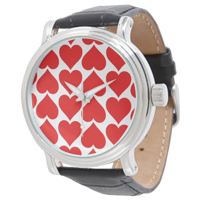 Rotherz Muster, Romantik, Liebe Armbanduhr (Schrägansicht)