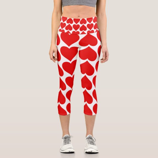 Rotherz Muster, Romantik, Liebe Capri Leggings (Vorderseite)