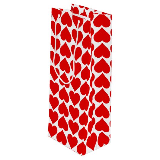 Rotherz Muster, Romantik, Liebe Geschenktüte Für Weinflaschen (Rückseite Schrägansicht)