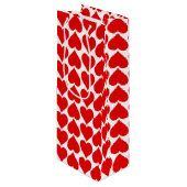 Rotherz Muster, Romantik, Liebe Geschenktüte Für Weinflaschen (Vorderseite Schrägansicht)