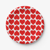 Rotherz Muster, Romantik, Liebe Pappteller (Vorderseite)