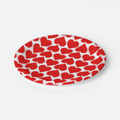 Rotherz Muster, Romantik, Liebe Pappteller (Schrägansicht)